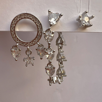 Üçlü set sparkly küpe