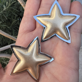 Mat gold star küpe