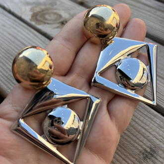Gold silver extravagant küpe