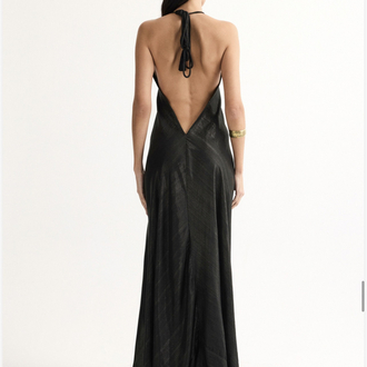 Party siyah maxi elbise pırıltılı ld1113