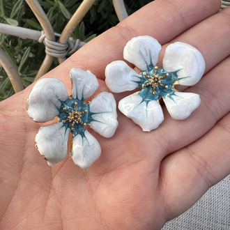 Blueish çiçek küpe