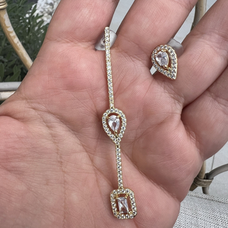 Two dims gold küpe