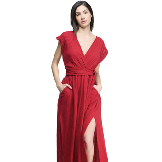 Kırmızı müslin elbise 4285
