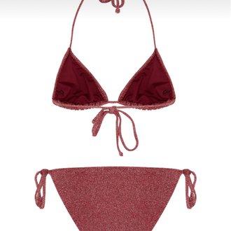 Bordo lurex bikini takımı