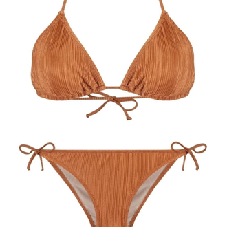 Piliseli bakır bikini takımı