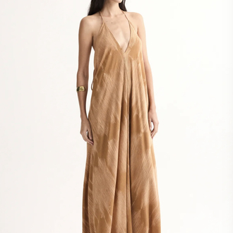 Talia maxi elbise LD1113 sahra