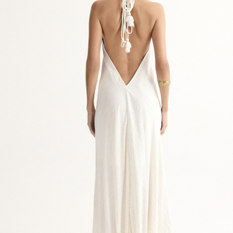 Viscose beyaz LD1113 maxi elbise