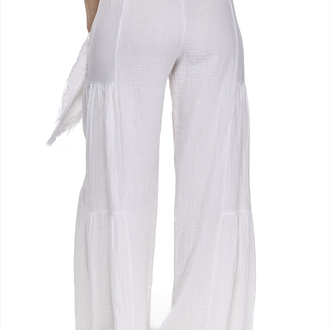Müslin pantolon crop takım beyaz 6236-5245