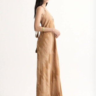 Talia maxi elbise LD1113 sahra