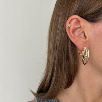 Triple ring earring