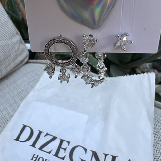 Üçlü set sparkly küpe