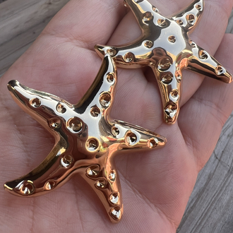 Moon surface star gold küpe