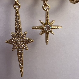 Üçlü set galaxz gold küpe