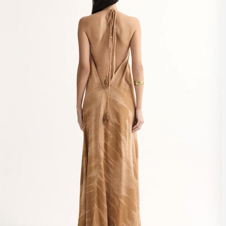 Talia maxi elbise LD1113 sahra