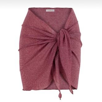 Lurex fuşya bağlamalı pareo