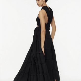 Siyah maxi elbise 4153