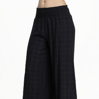 Siyah dokuma beli lastikli pantolon 5256