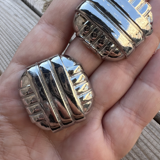 Silver square küpe