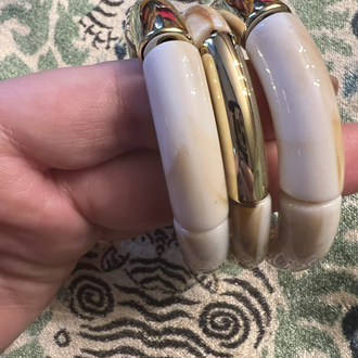 Üçlü ekru-gold bilezik set