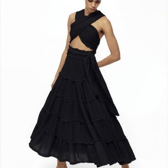 Siyah maxi elbise 4153