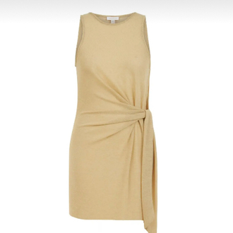 Bağlamalı lurex gold kısa elbise
