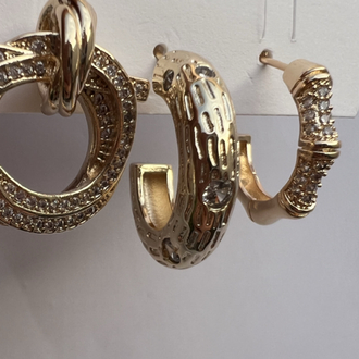 Üçlü set chamber küpe 