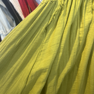 Müslin maxi elbise golden olive 3530