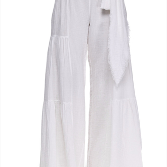 Müslin pantolon crop takım beyaz 6236-5245