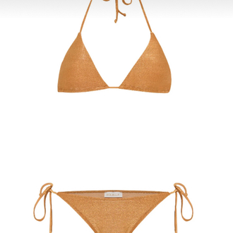 Lurex hardal bikini takımı