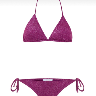 Lurex mürdüm rengi bikini takımı