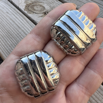 Silver square küpe