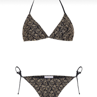 Gold işleme örme bikini takımı