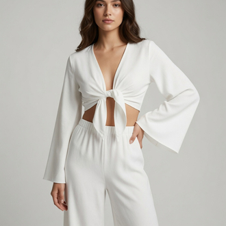 Crop pantolon takım