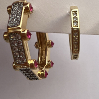 Üçlü set ruby küpe