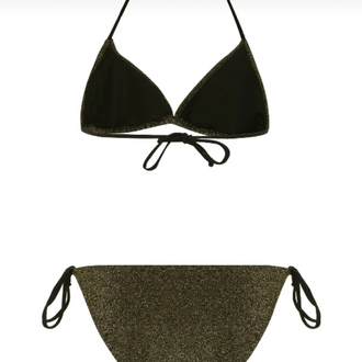 Koyu yeşil lurex bikini takımı