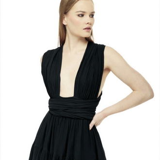 Maxi siyah müslin elbise 4143