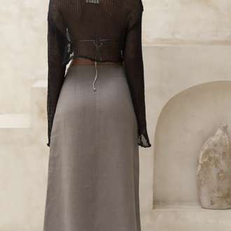 Siyah ince triko crop 2110