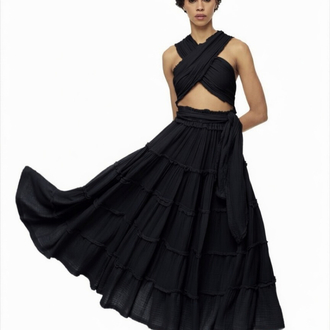 Siyah maxi elbise 4153