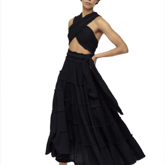 Siyah maxi elbise 4153