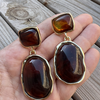 Retro brown küpe