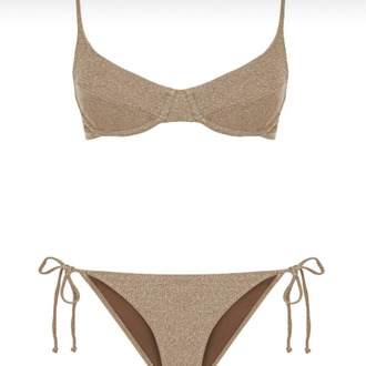 Balenli büzgülü vizon lurex bikini takımı