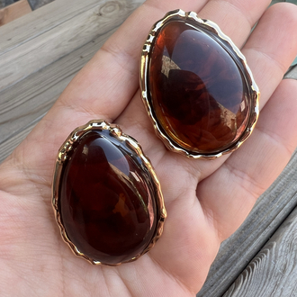 Retro brown küpe