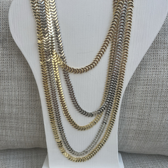 Gold silver mix çoklu kolye