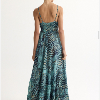 Signes liora blue maxi elbise Ld1433