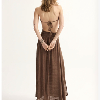 Arani mocha rayon maxi elbise