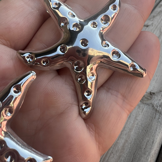 Moon surface star küpe silver