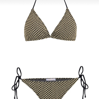 Gold simli dokulu bikini takımı