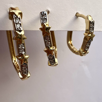 Üçlü set stars küpe