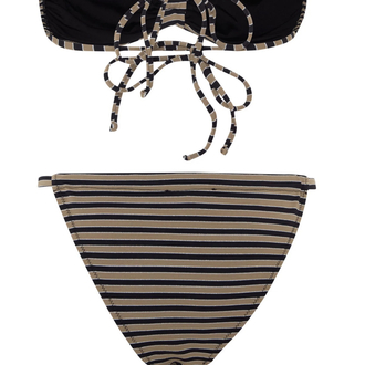 Çizgili straplez bikini