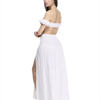 Beyaz maxi etek 3715